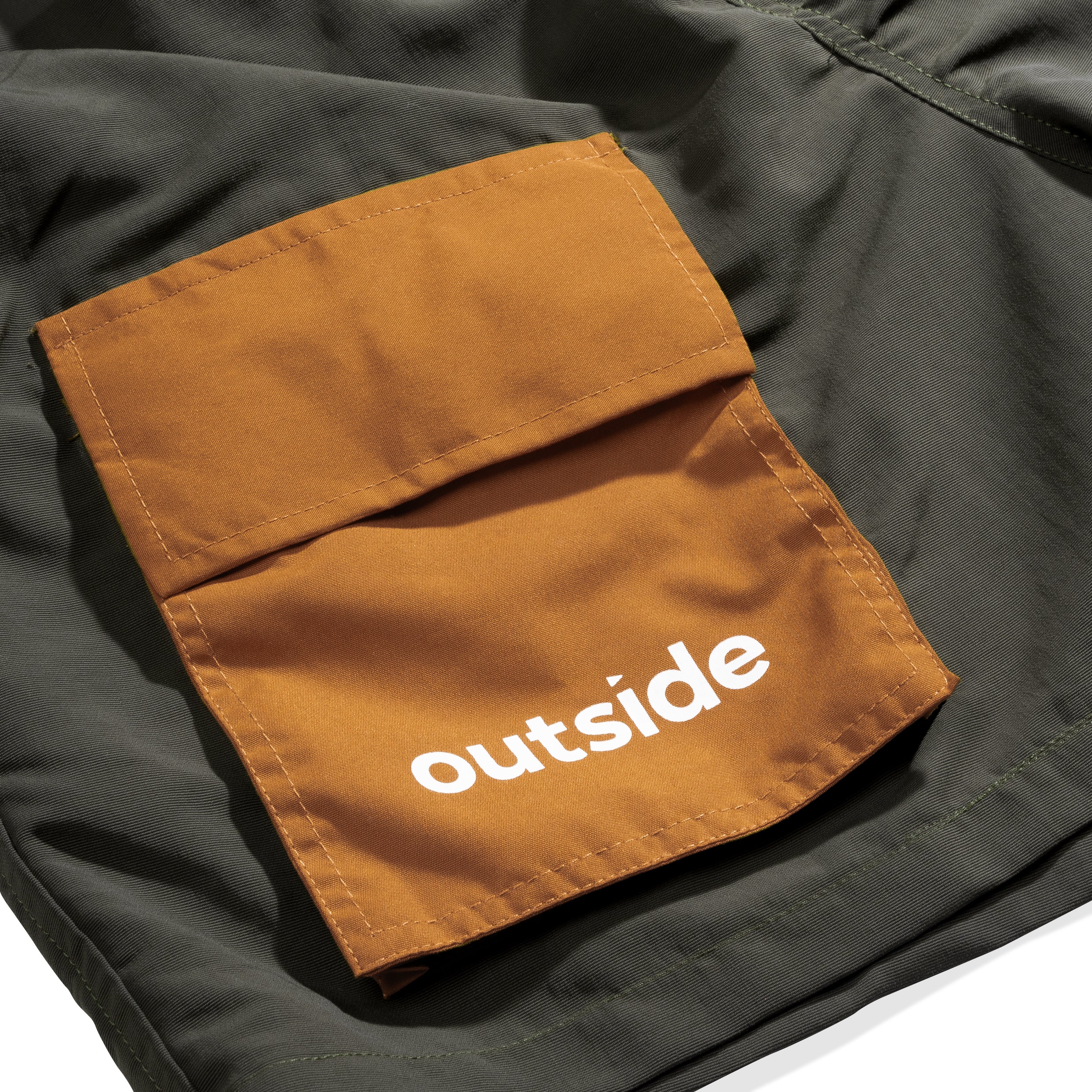 EXPLORE SHORTS - DARK OLIVE/ORANGE – Outside Store MY